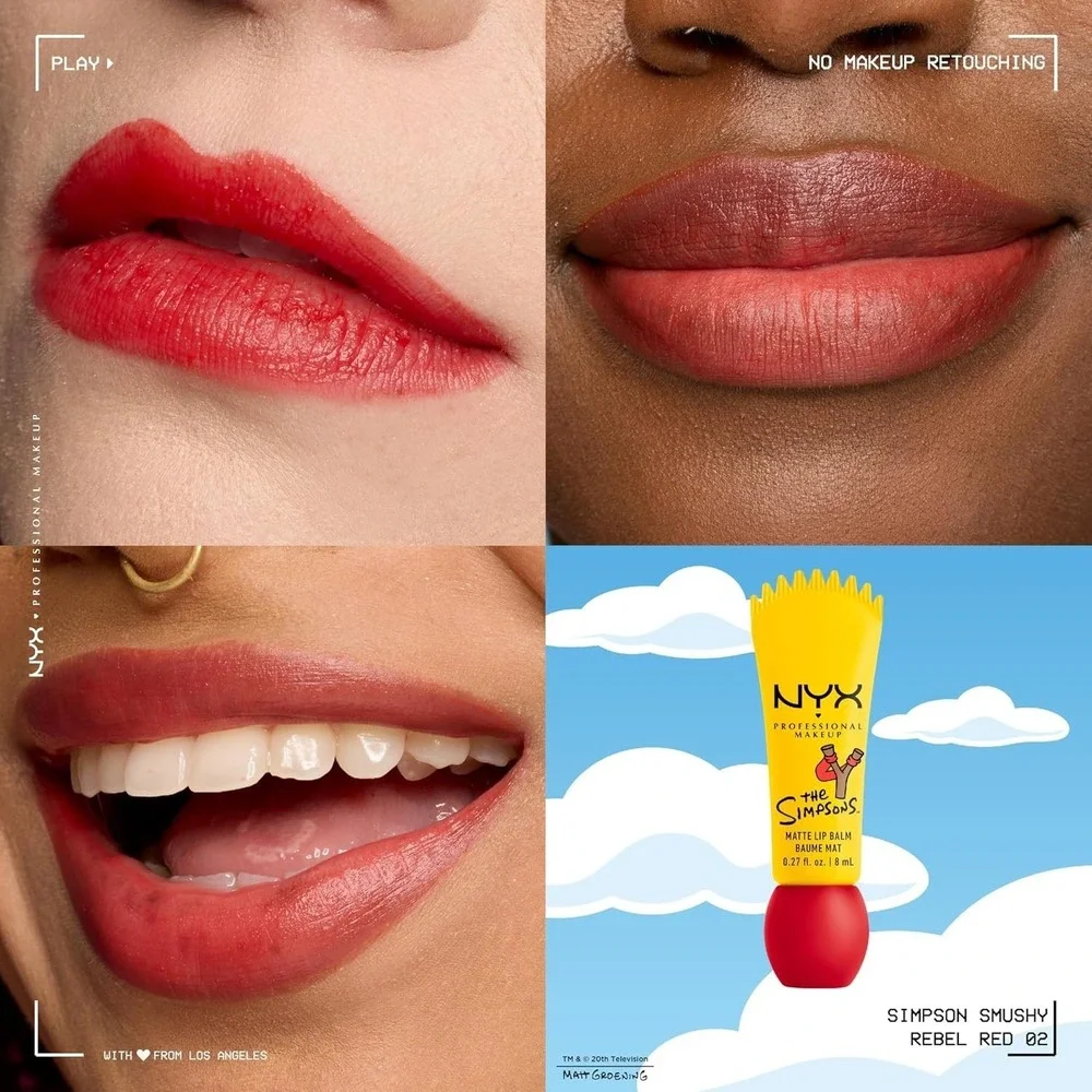 NYX PROFESSIONAL MAKEUP Simpson Smushy Matte Lip Balm, Rebel Red
